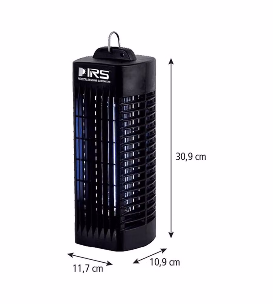 I.R.S. Zanzariera Elettrica 7W Nera Appendibile per Ambienti 20 m²