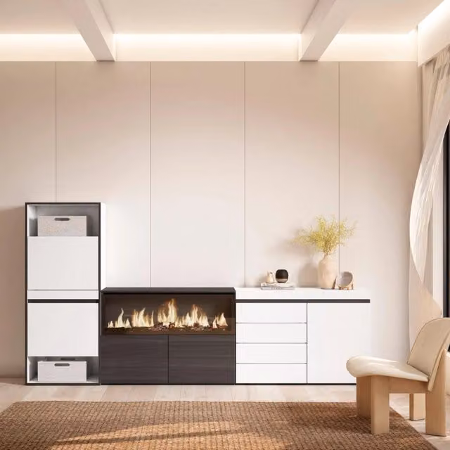 Scarpiera moderna SKRAUT HOME con ante e cassetti, finitura opaca, L/P/H: 274 x 35 x 145 cm