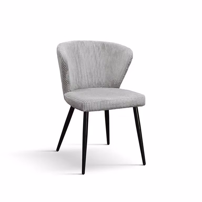 Set di 2 sedie MANTES in tessuto effetto velluto grigio e gambe in metallo antracite