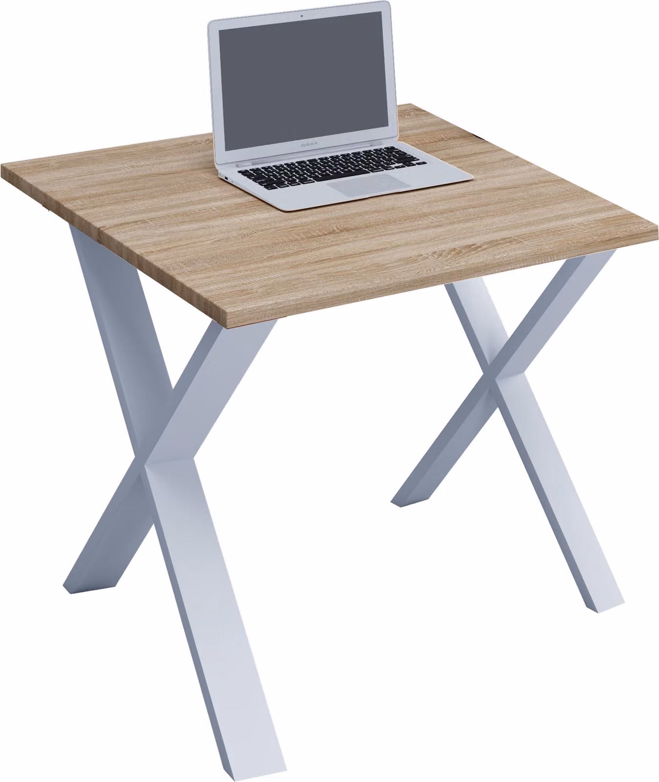 Scrivania in legno | H. 76 x W. 80 x D. 50 cm | Tavolo per computer semplice | piedini in metallo di alta qualità | Tavolo da lavoro | Mobili da ufficio - Lona U