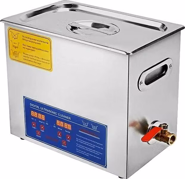 Pulitore a ultrasuoni, angolo regolabile 95°-135°, sistema di serraggio versatile, struttura resistente, 6 litri