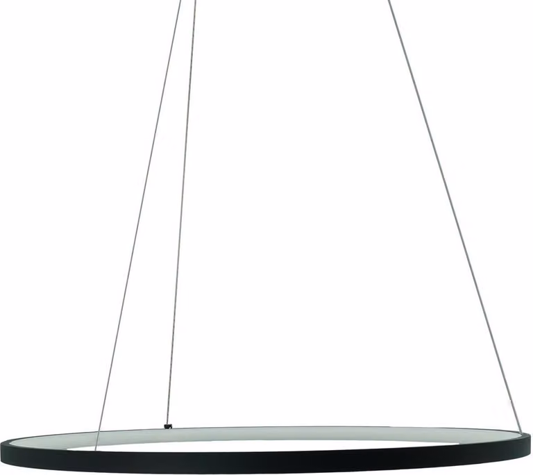 Lampada a sospensione LED ad anello nera 36W Peoria IdeaLed
