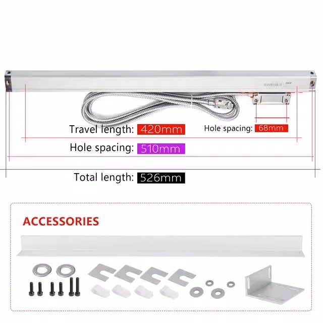 Sensore ottico a righello, alta precisione, adatto a torni e fresatrici, KA-300-420mm