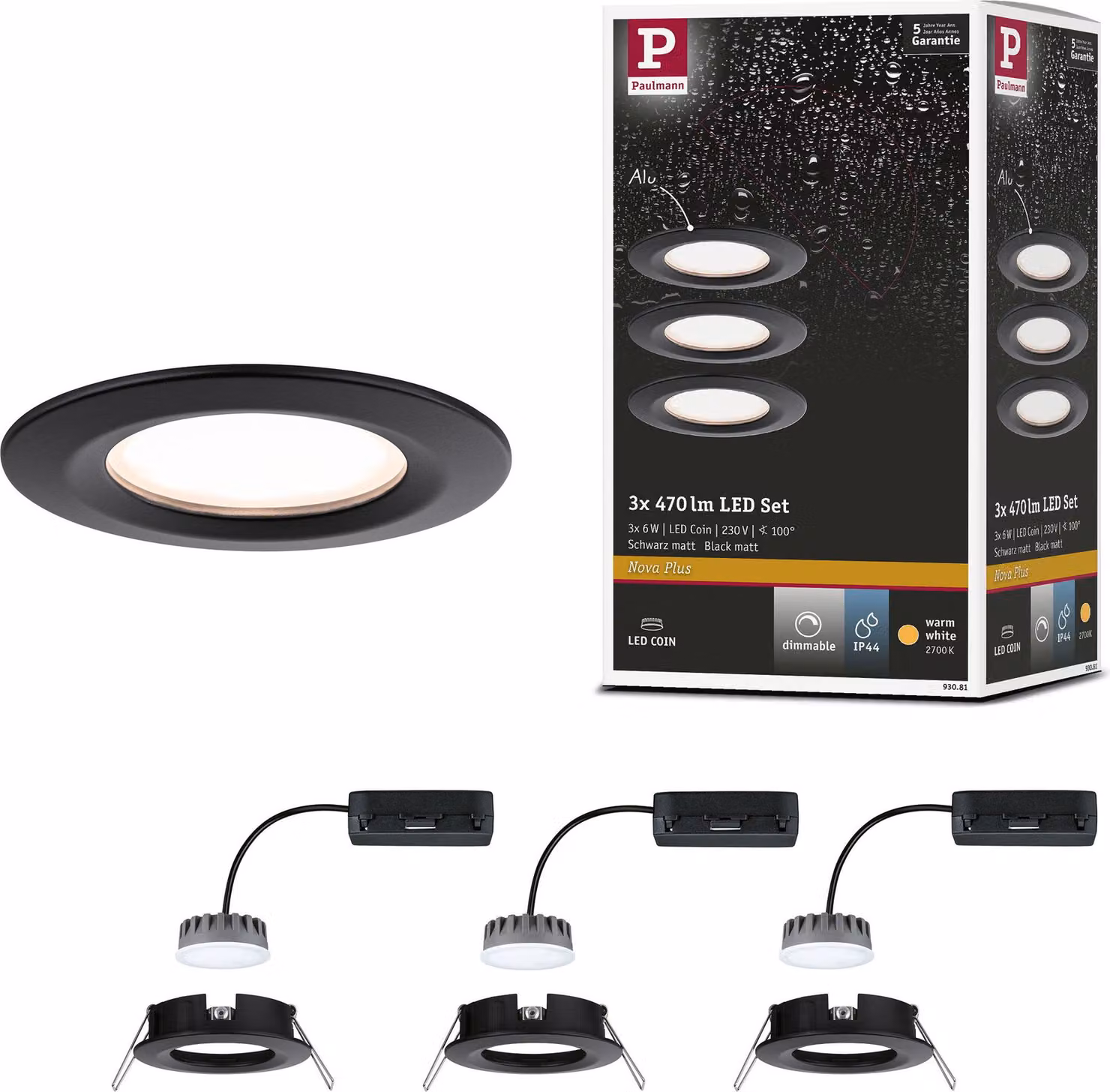 Paulmann Luce da incasso a LED Nova Plus set base rigido