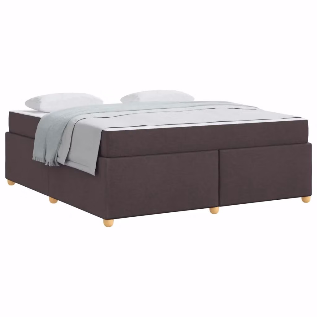 Struttura letto moderna vidaXL in tessuto e legno marrone e nero L: 180 cm, P: 200 cm, H: 66 cm – 2