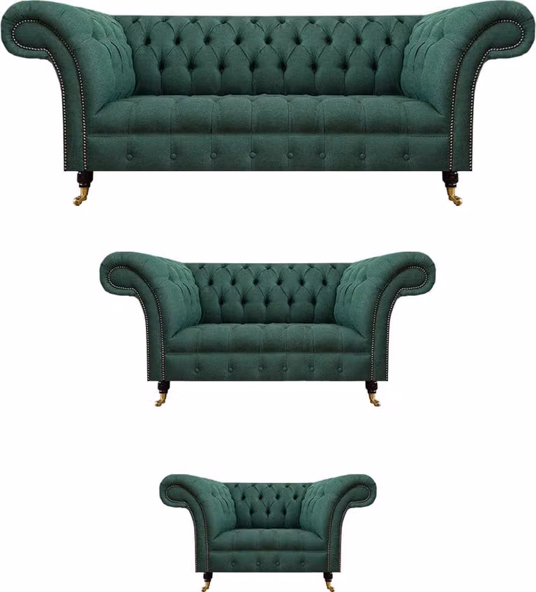 Wohnzimmer Set 3tlg Sofagarnitur Luxus Sofas Polstermöbel Textil