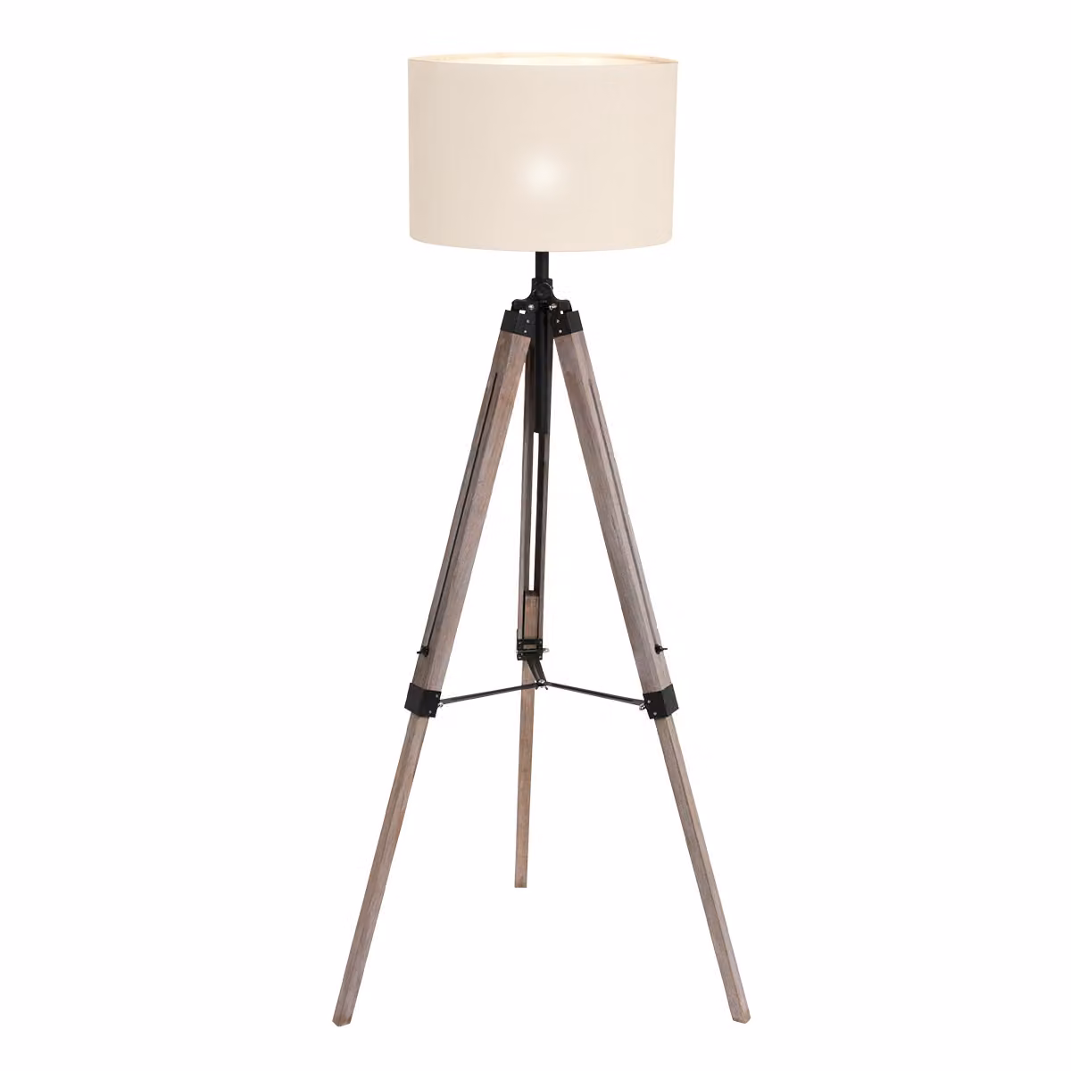 Lampada da terra - bianco - Triek - metallo tessile - Ø 75cm - E27 - 7176ZW - Mexlite