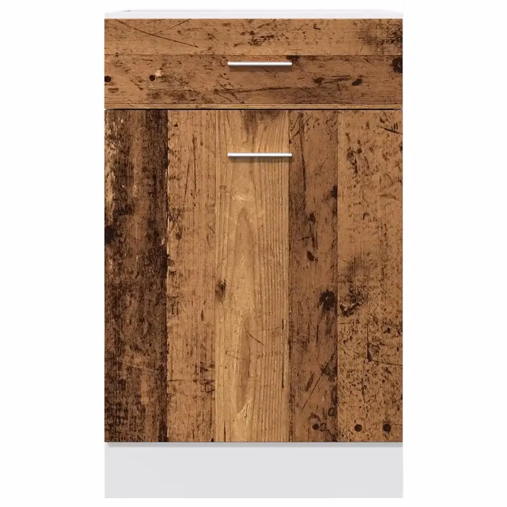 Mobiletto da cucina rustico in legno composito marrone con vano contenitore e montaggio a parete L/P/H: 50 x 46 x 81,5 cm – 2