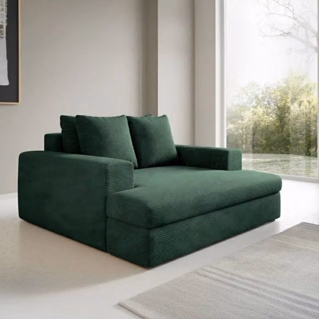 Comazzo Divano Fisso 2 Posti Moderno con Cuscini Sfoderabili Verde L: 162 cm, P: 167 cm, H: 86 cm – 1
