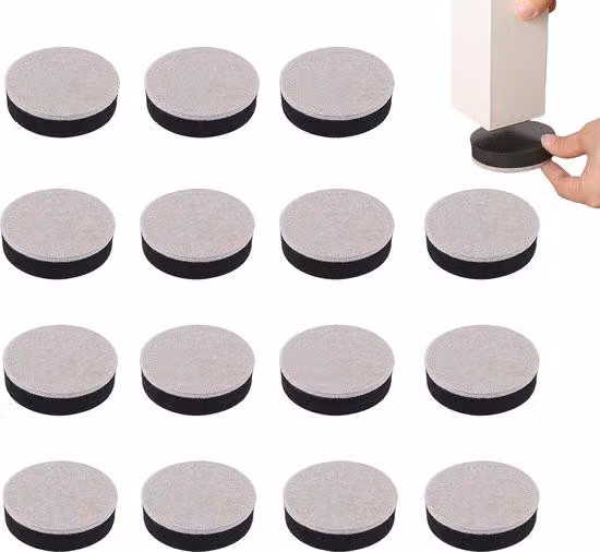 Set di rialzi per mobili - 16 pezzi - Resistenti - Autoadesivi - Antiscivolo - Protezione per il pavimento - Salvaspazio