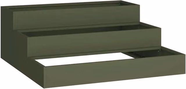 Portavaso da giardino esterno moderno, estetico e resistente 90 x 90 x 35 cm in metallo verde oliva 02_0052051