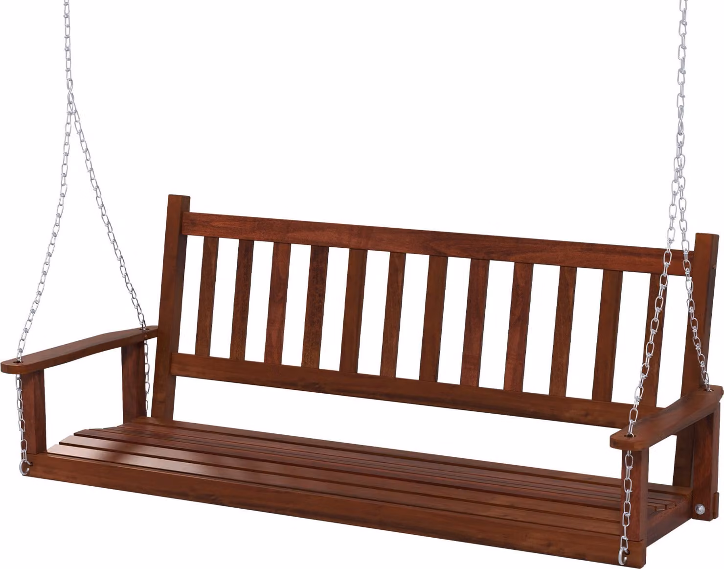 COSTWAY Altalena da giardino a 3 posti, panca sospesa in legno massiccio, altalena Hollywood fino a 360 kg 168x65x63 cm