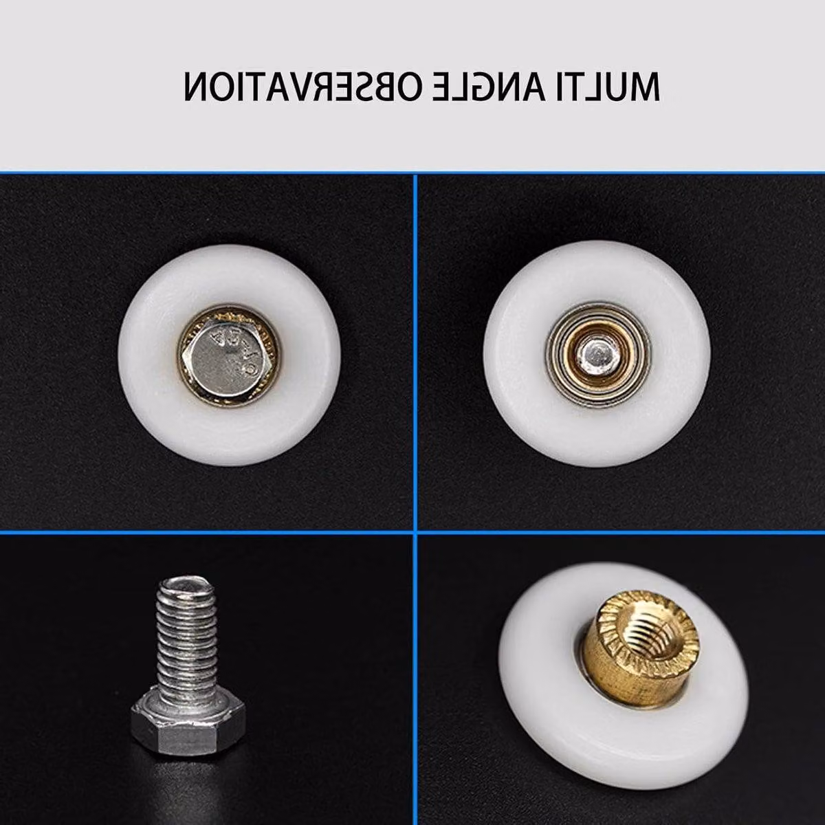 Ruote di ricambio per porte scorrevoli della doccia - 4 pezzi - Pattini in vetro - 25 mm - Per porte scorrevoli e accessori da bagno