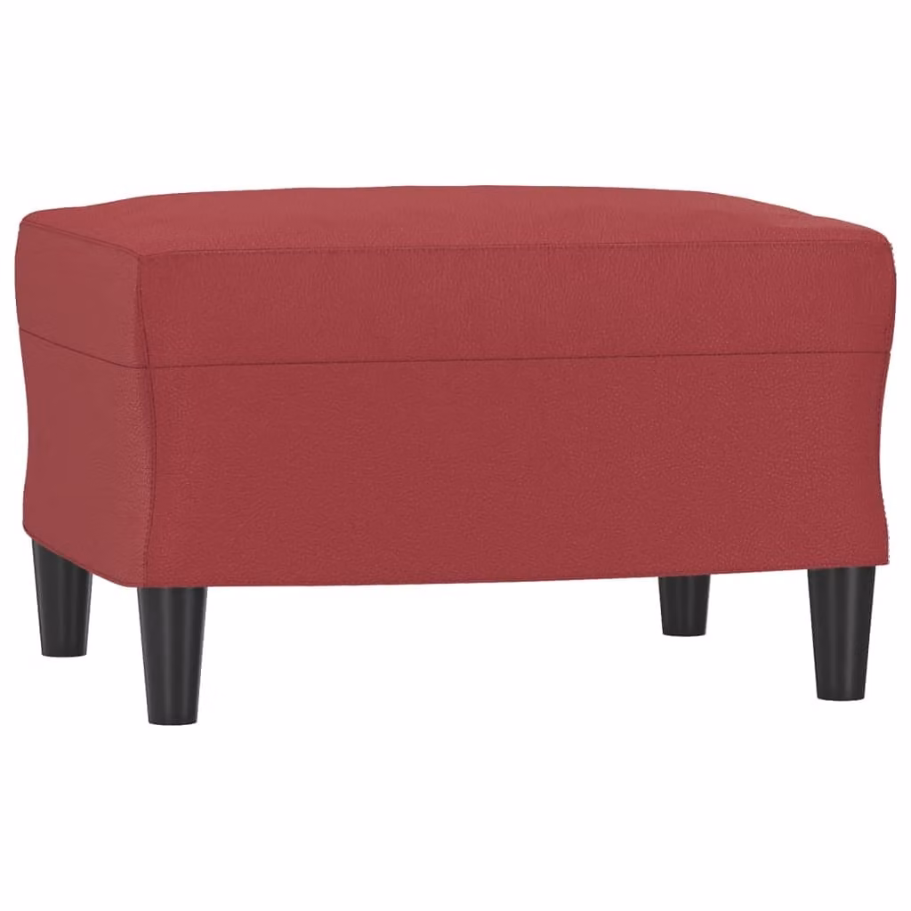 Poggiapiedi Rosso Vino 60x50x41 cm in Pelle finta