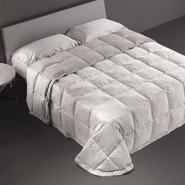 Trapunta in piuma e duna DaunenStep Classica 15016A bianca per adulti, traspirante e termoregolatrice per l'inverno – 1