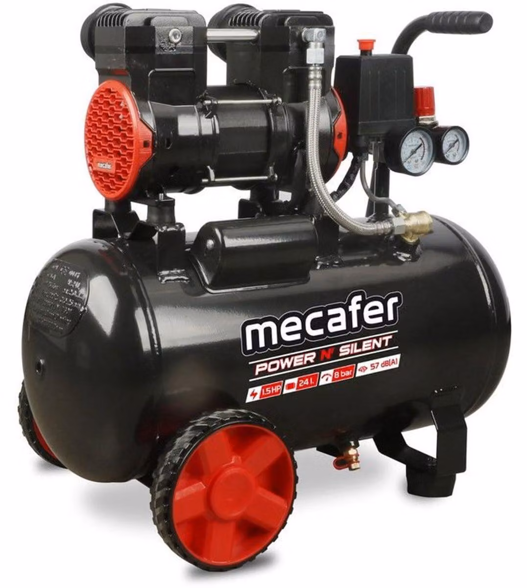 Compressore Silenzioso 24 L 1,5 Hp Power Silent - Mecafer - 425623