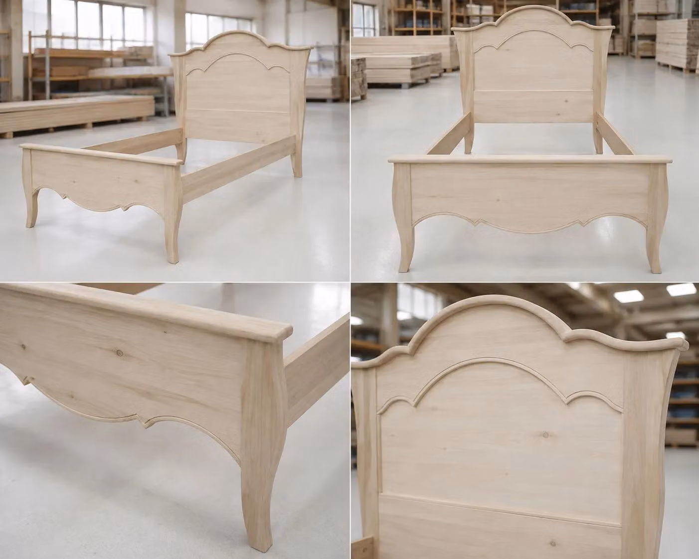 Letto 1 piazza e mezza in legno di pino grezzo stile arte povera Mobili 2G L/P/H: 157 x 211 x 119 cm – 2