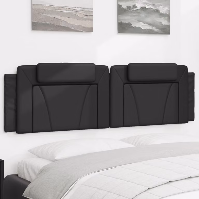 Cuscino Testiera Viana vidaXL in Similpelle Nero, Larghezza: 183 cm
