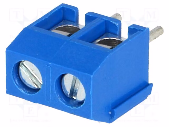 2 listelli di fissaggio per percorsi a 90°, compatibili con i connettori DG301-5.0-02P-12-18A(H), con sezione di 5 mm e capacità di 17,5A