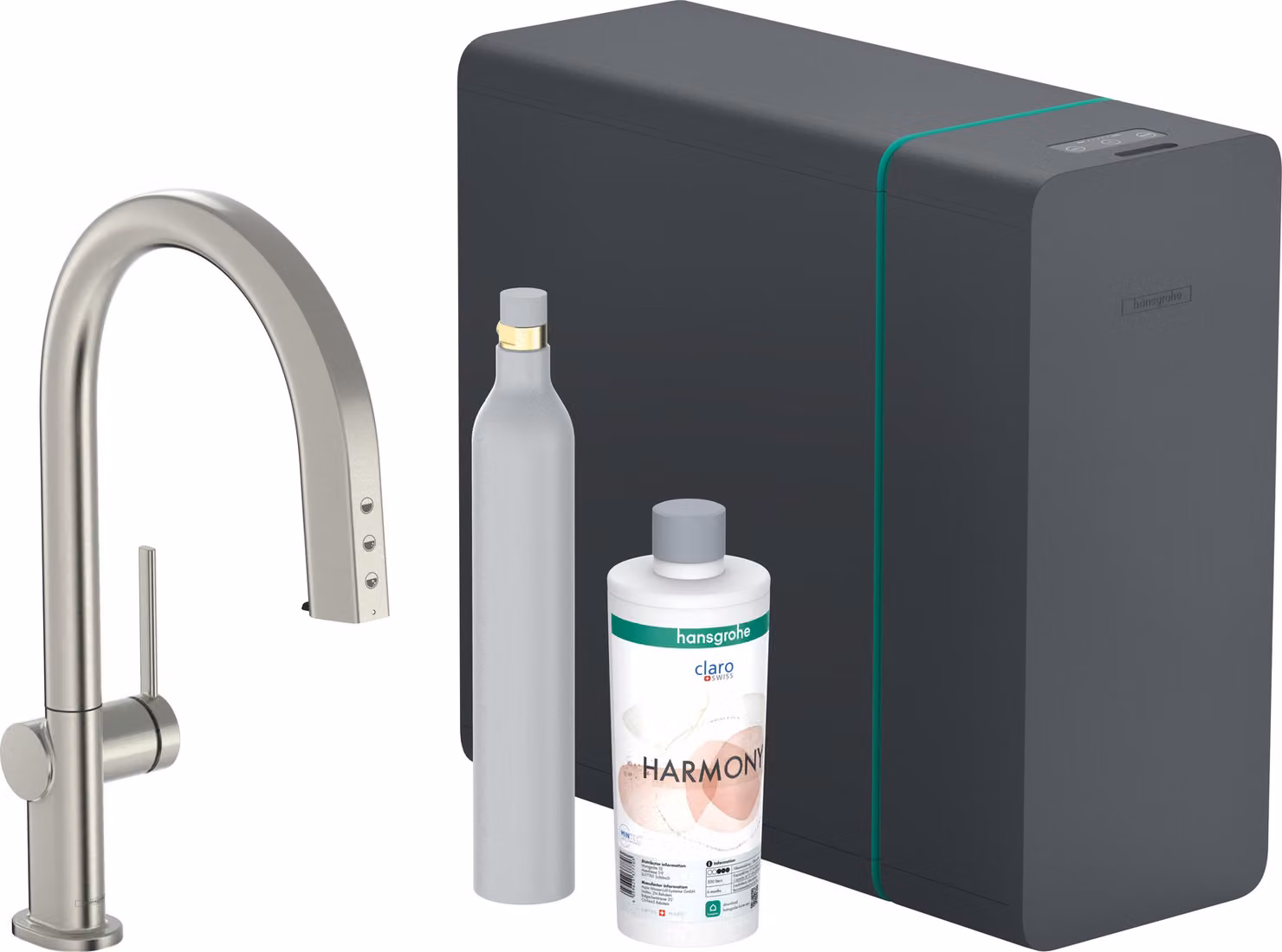 hansgrohe Aqittura M91 système soda 210, bec extractible, 1jet, avec sBox Bettee, saillie 240mm, 76839800, 76839800