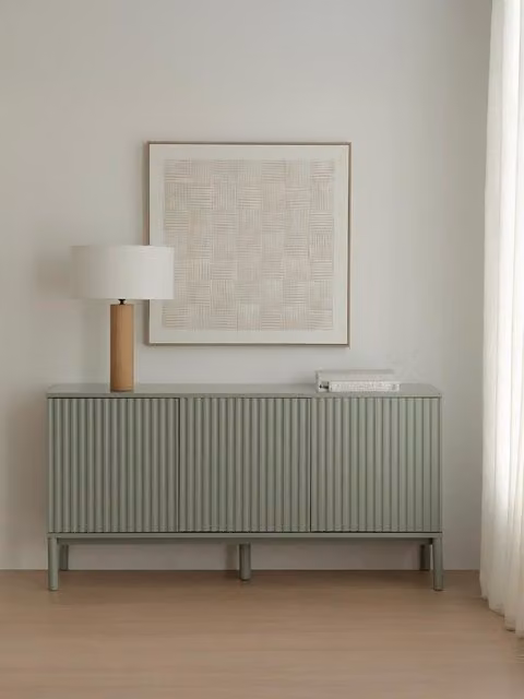 Credenza Melton Kenay Home verde inverno con design moderno e geometrico
