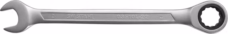 SW-Stahl 03510L-22 Chiave a cricchetto ad anello 22 mm I a denti fini con 72 denti I Chiave aperta con cricchetto ad anello I Chiave aperta a cricchetto ad anello I Chiave aperta ad anello