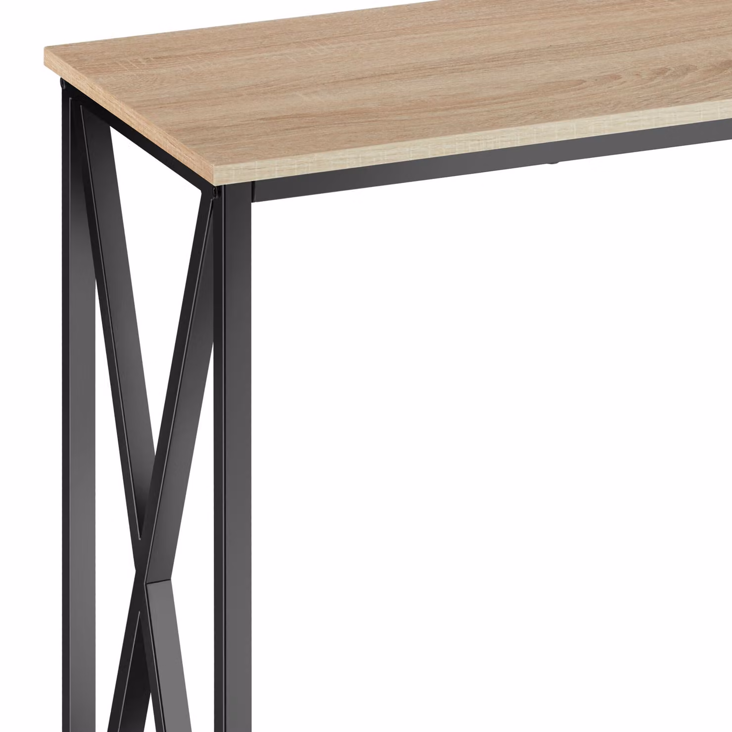 Tavolo console Tacoma tectake in stile industriale, rovere e nero, L/P/H: 100 x 35 x 80,5 cm – 1