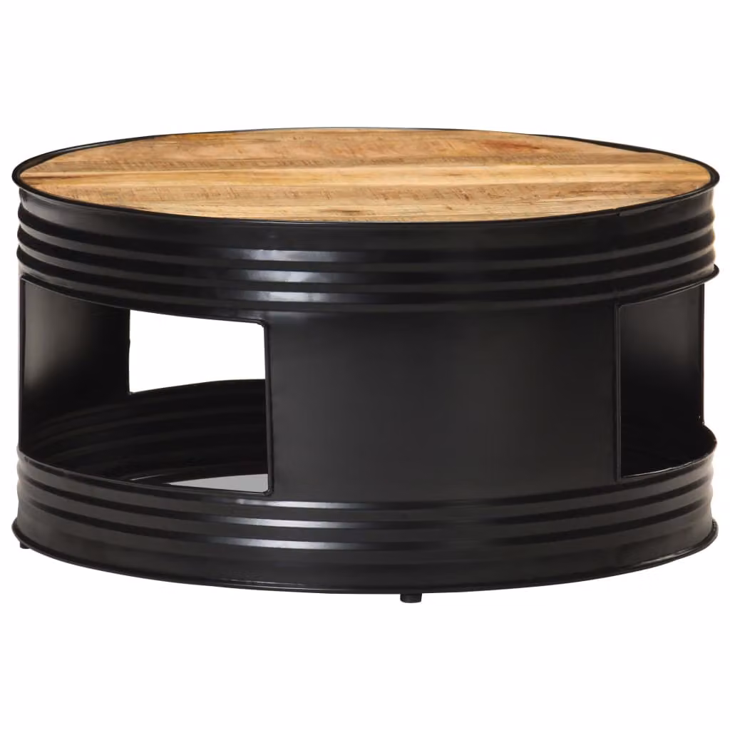 Maison Exclusive - Tavolino nero 68x68x36 cm in legno massello di mango grezzo