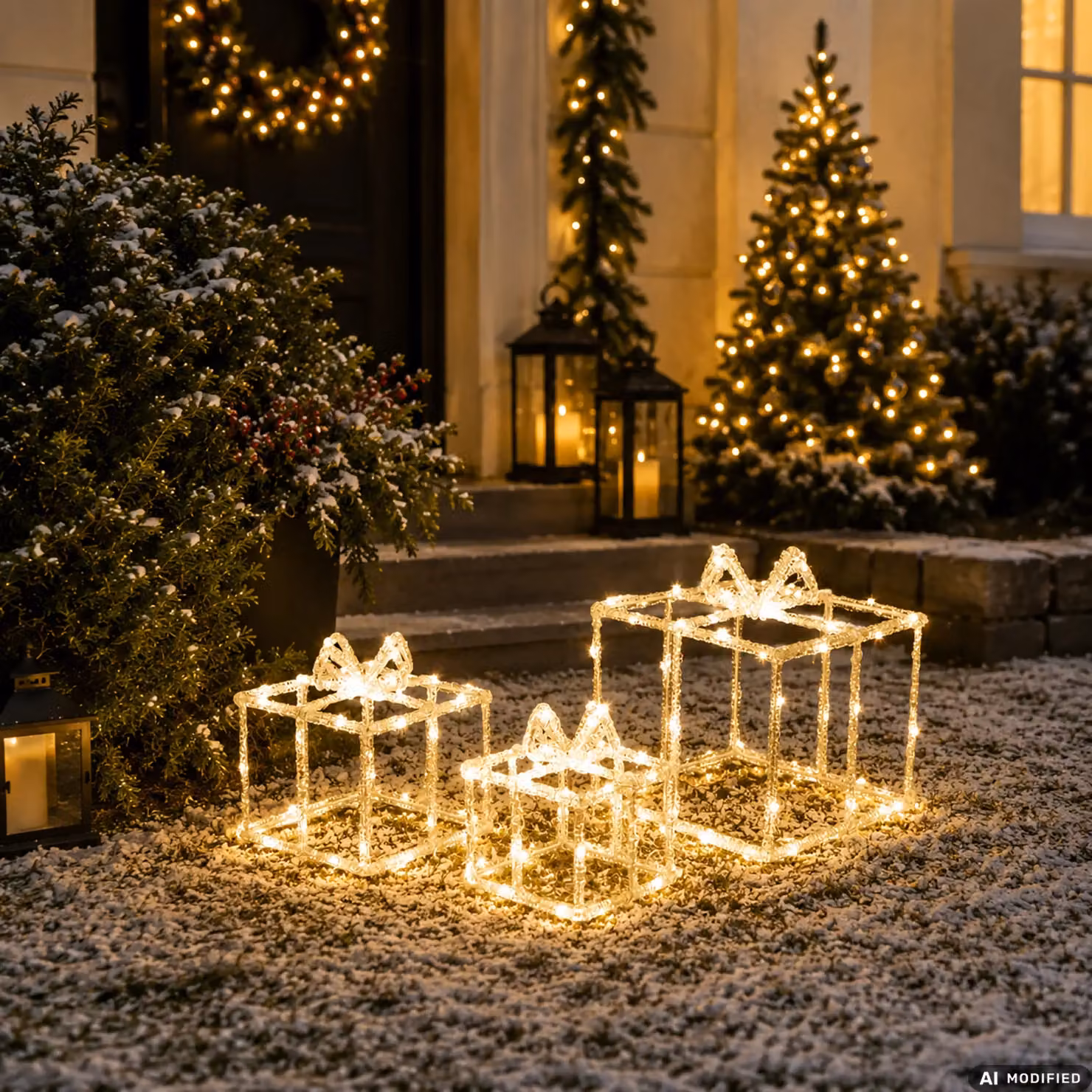 DICTROLUX Set di 3 Pacchi Regalo Luminosi con 135 LED Bianco Caldo – 2