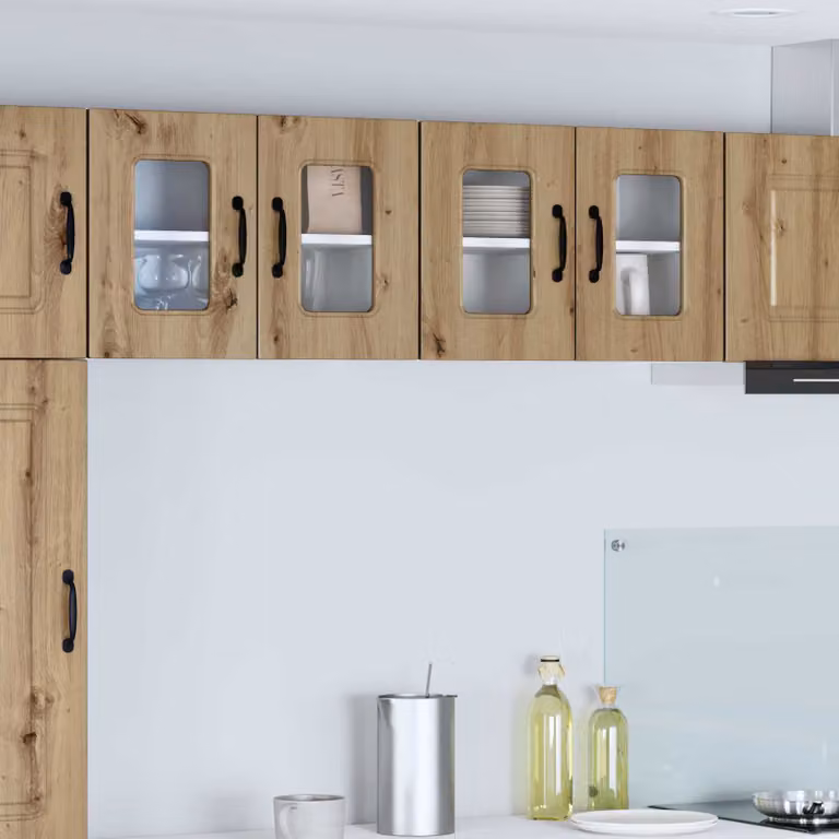 vidaXL Mobiletto da cucina Kalmar in legno Rovere marrone con ante a battente e ripiani interni L/P/H: 60 x 31 x 40 cm