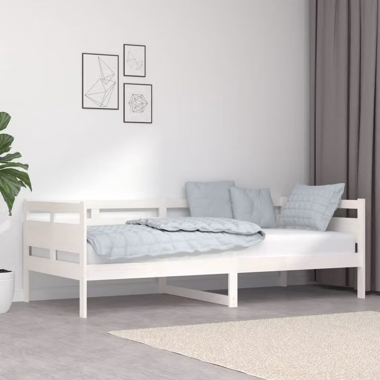 The Living Store Letto da giorno in pino massiccio bianco 90x200 cm