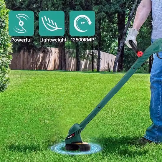 Tagliaerba Elettrico a Batteria POSENPRO Verde con Filo di Taglio e Materiale in Plastica