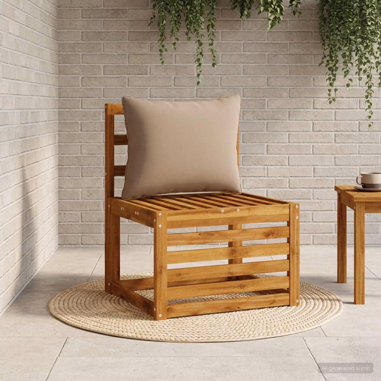 Cuscino per schiena vidaXL PUTTEN in 100% poliestere, colore tortora/grigio/beige