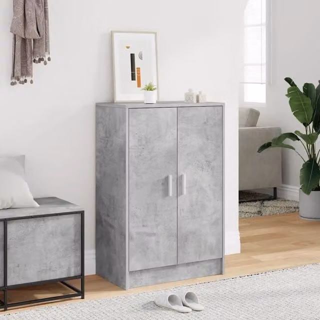 Scarpiera-Scaffale per scarpe Grigio Cemento 60x35x92 cm in Truciolato 933428