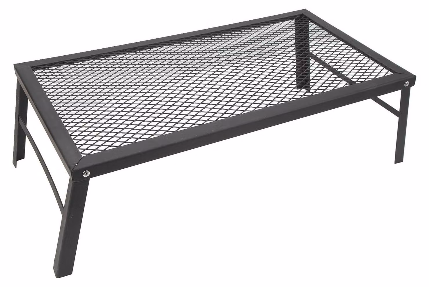 Griglia da campeggio in acciaio robusta, ideale per cucinare su fuoco aperto, pieghevole, dimensioni 55x30 cm