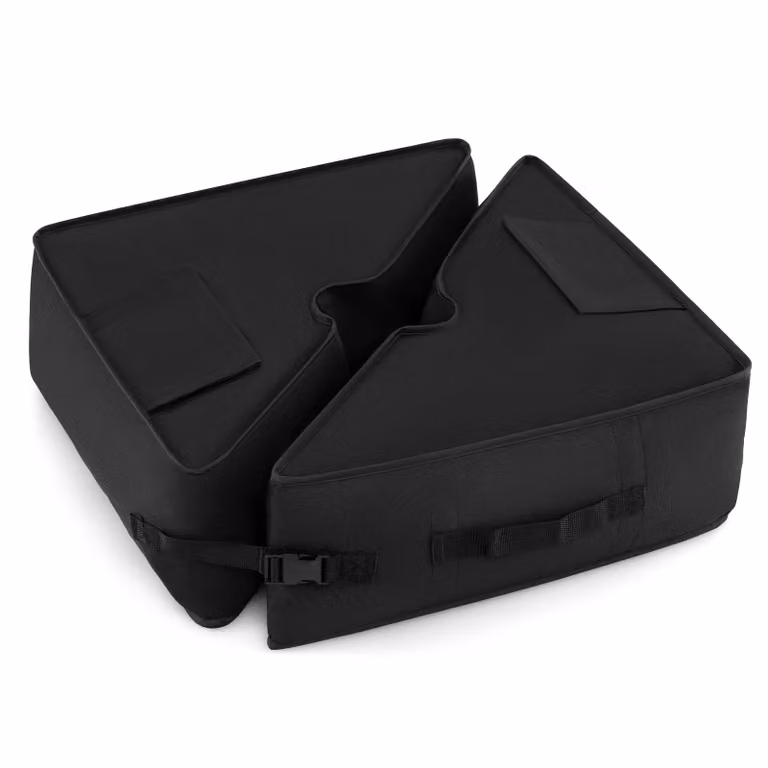 COSTWAY Base per ombrellone, supporto per ombrellone, riempibile con 40 kg di sabbia, supporto per ombrellone, zoccolo per ombrellone, base per ombrellone 47x47x16 cm, nero