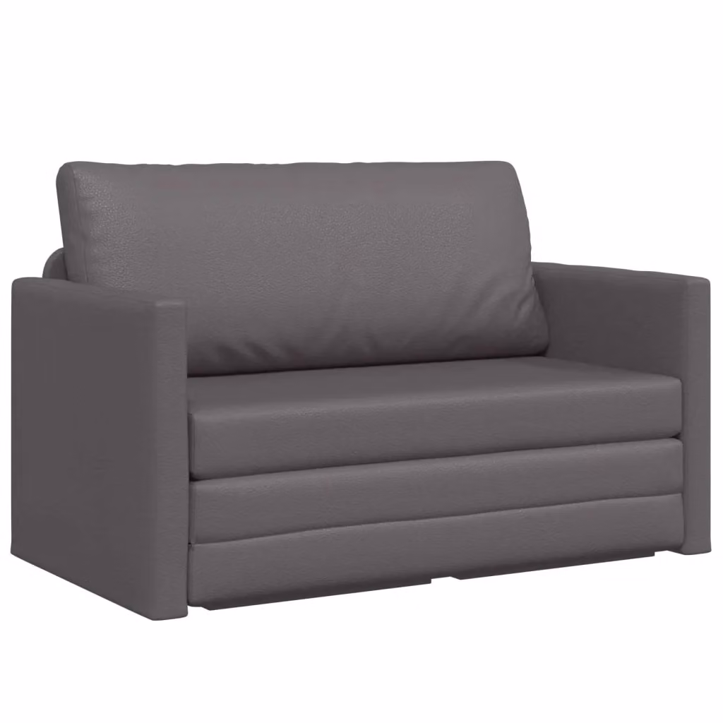 Divano letto moderno vidaXL in pelle artificiale grigio L: 124 cm, P: 71 cm, H: 78 cm – 2