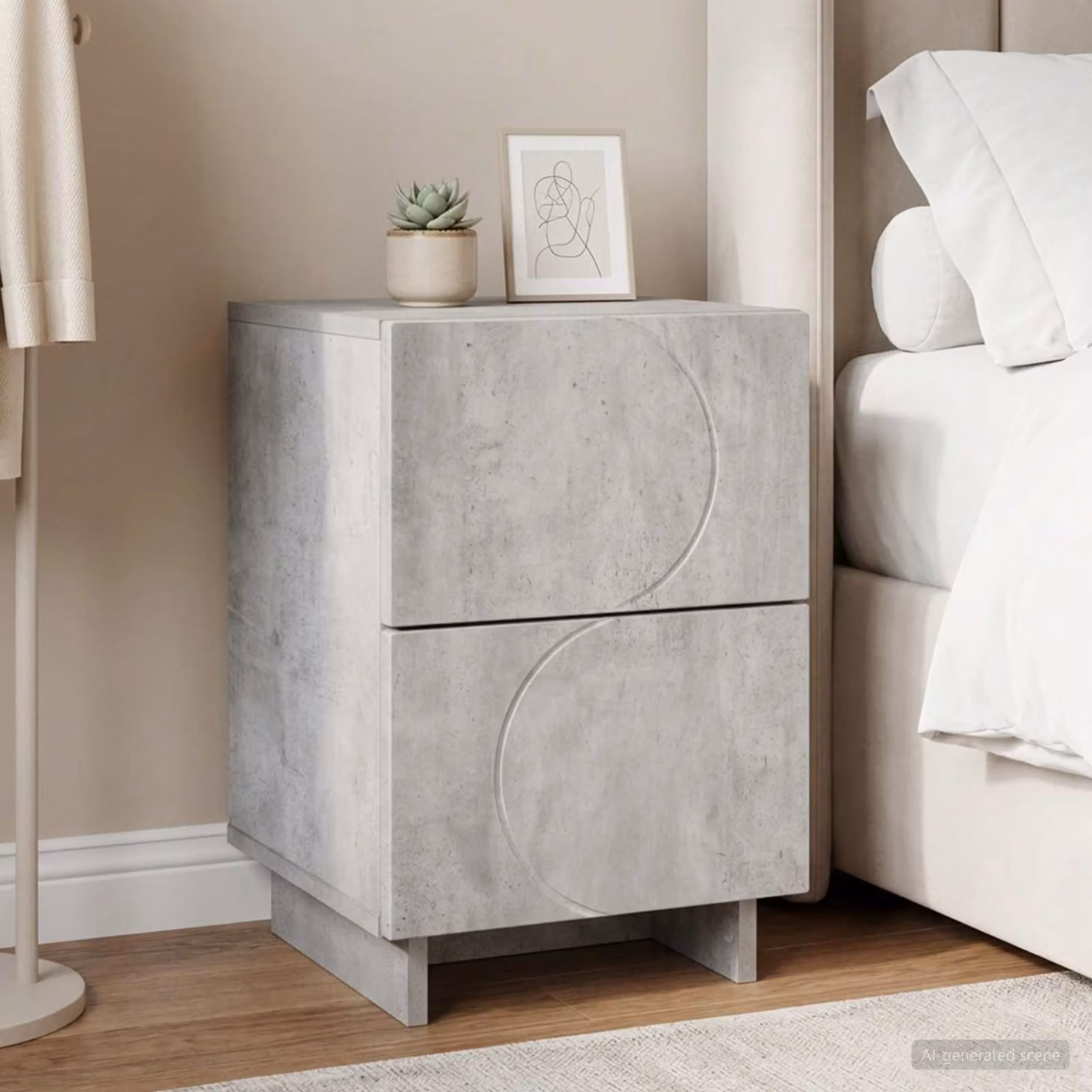 vidaXL Armadio da Notte Minimalista in MDF Grigio Opaco L/P/H: 33,5 x 34,5 x 50 cm