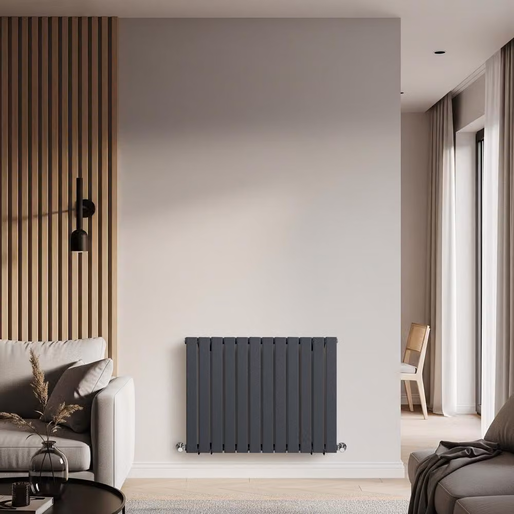 Radiatore Orizzontale di Design Antracite - 635 x 840mm - 600W - Delta
