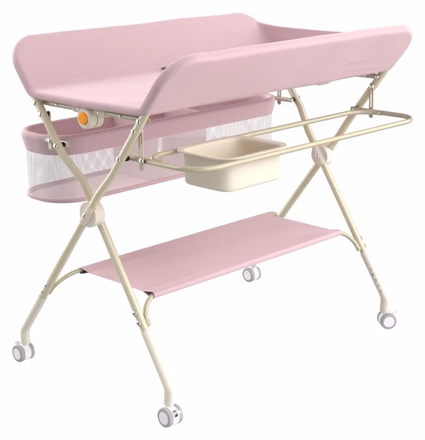 Fasciatoio, regolabile in altezza, design salvaspazio, rosa