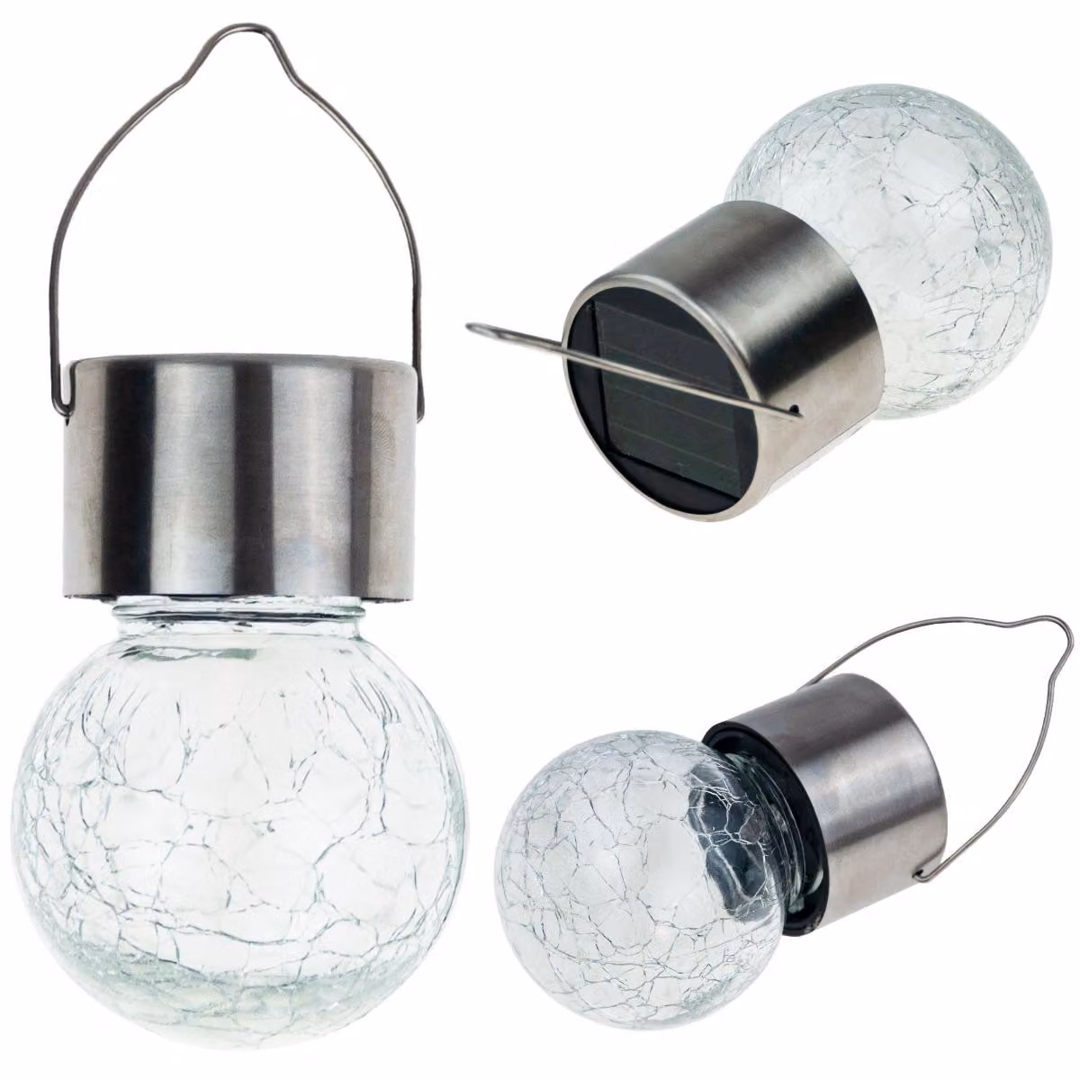 Solare ha portato lampada giardino vetro decorativo luce pendente palla gancio balcone