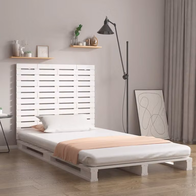 Testiera da parete vidaXL in legno massello di pino bianco, L 81 cm x P 3 cm x H 91,5 cm
