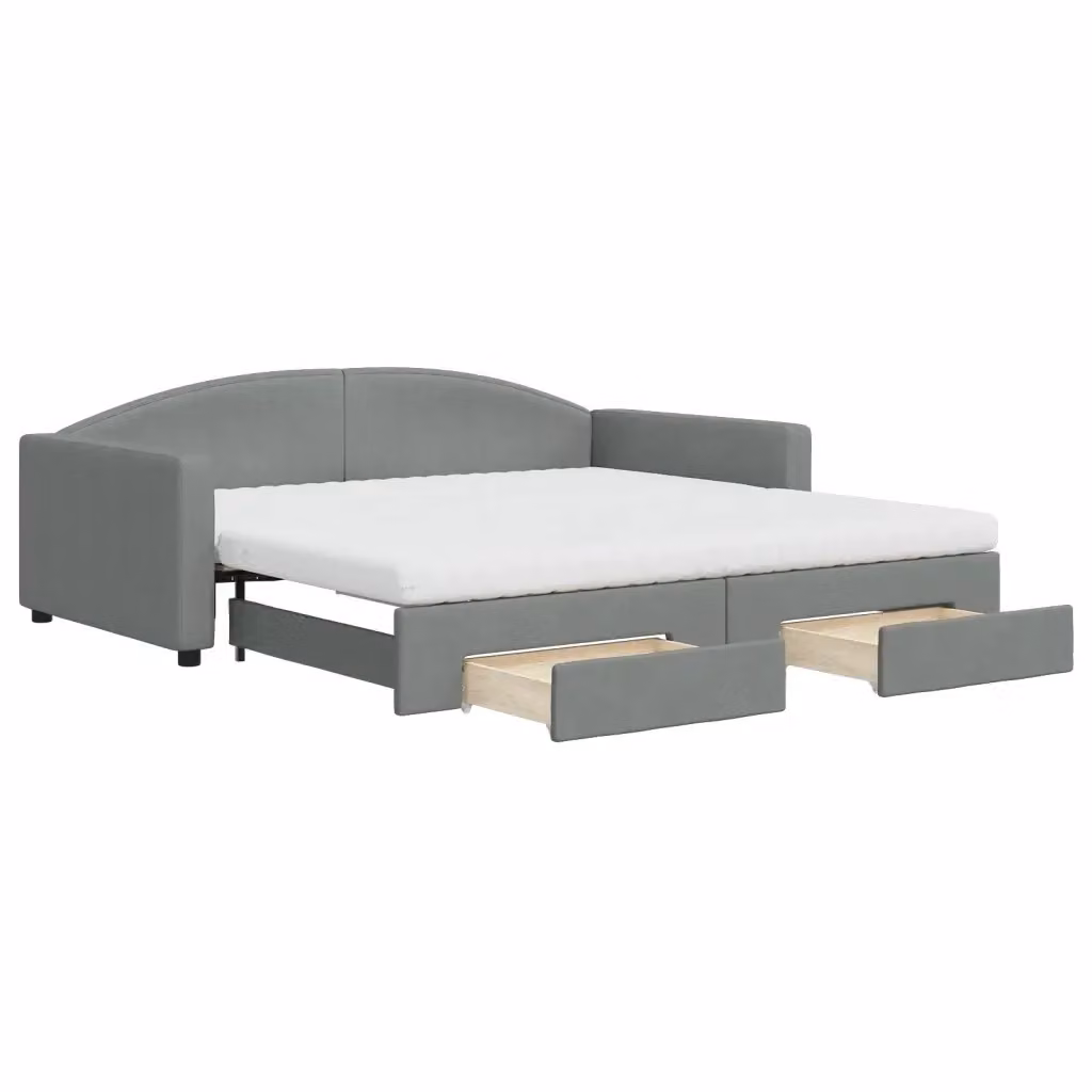 Divano Letto Estraibile con Cassetti vidaXL Grigio Moderno L/P/H: 223 x 110 x 75 cm, Dimensioni Letto: 100 x 200 cm – 2