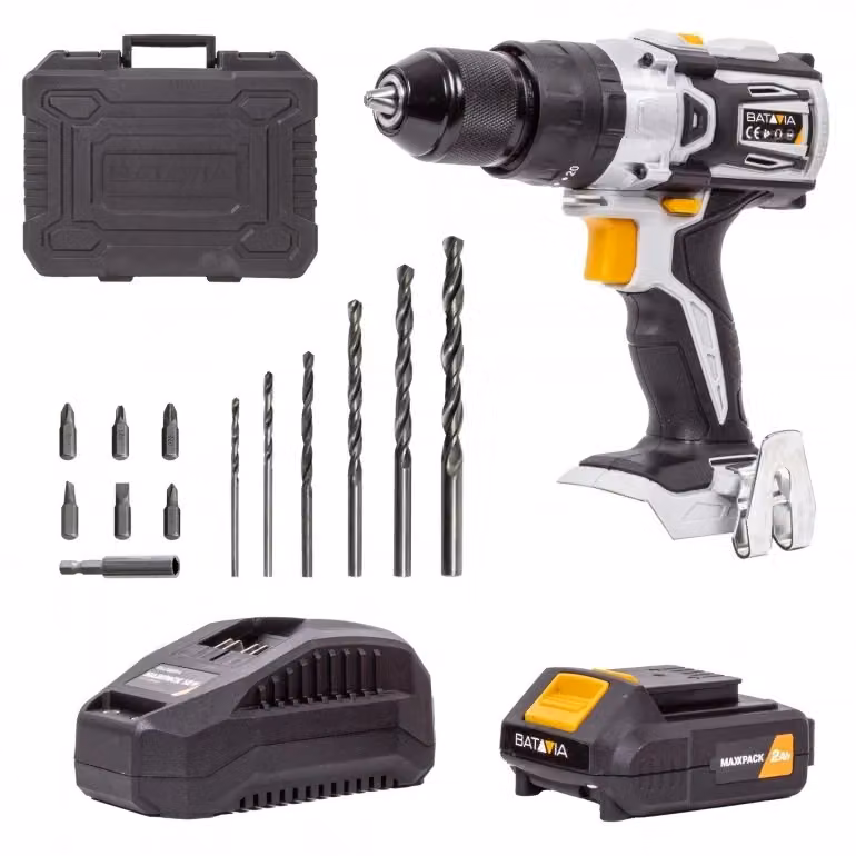Batavia Trapano a percussione a batteria 18V MAXXPACK senza spazzole con caricabatterie multicolore – 2