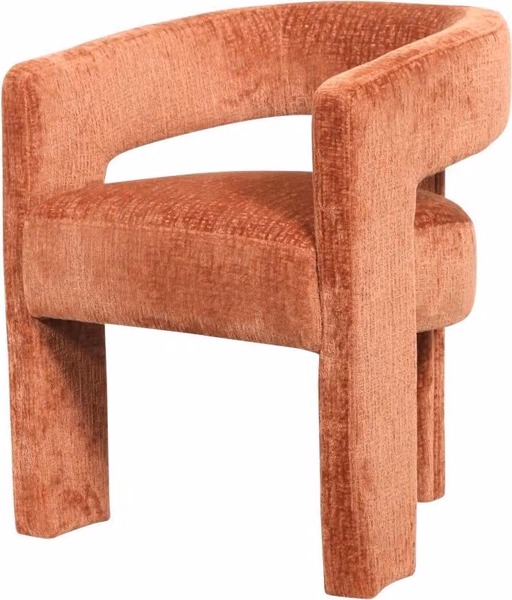 FURNLUX Sedia da pranzo Leith Arancione chiaro 62cm / Colore principale: Arancione / Dimensioni: 62 x 75 x 58 cm
