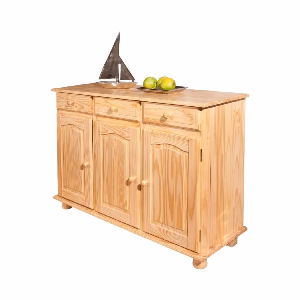 Madia Gragnano DMORA con 3 cassetti in legno color marrone quercia L: 130 cm, P: 43 cm, H: 87 cm – 2