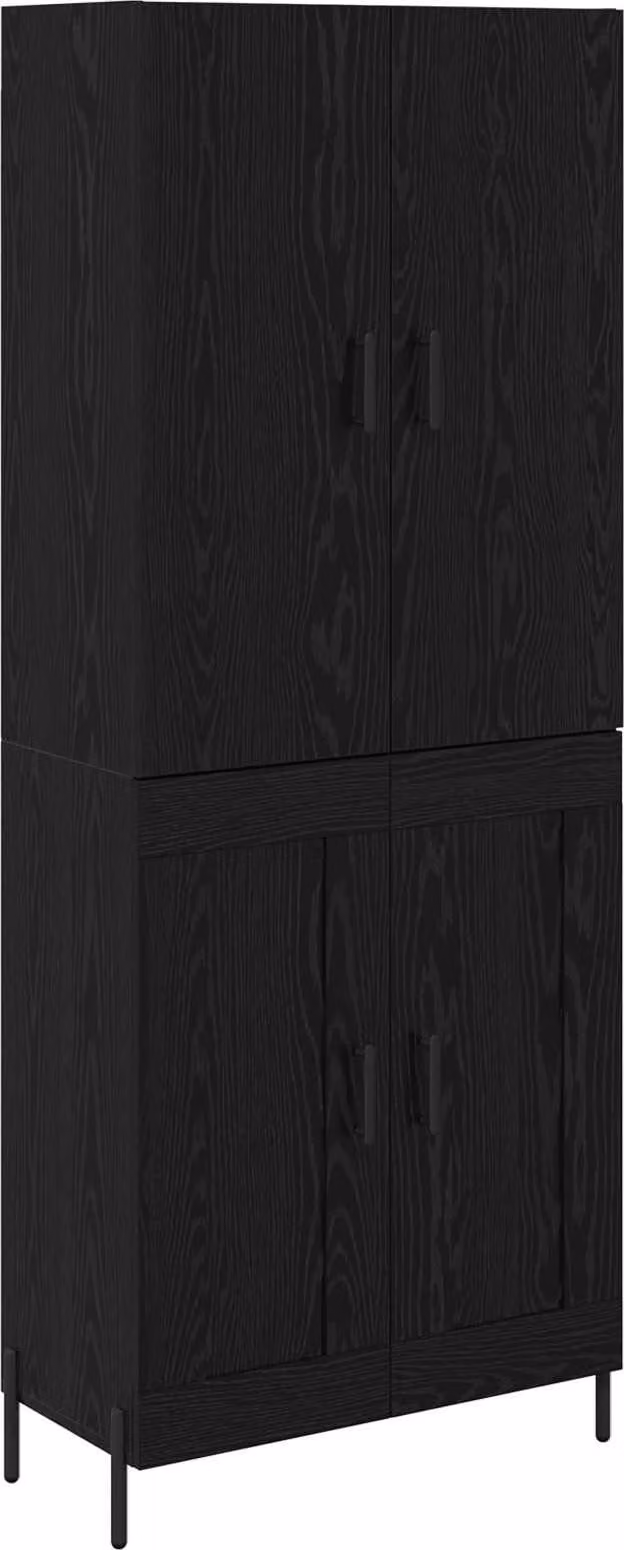 Credenza Rovere Nero 69,5 x 34 x 180 cm Legno multistrato
