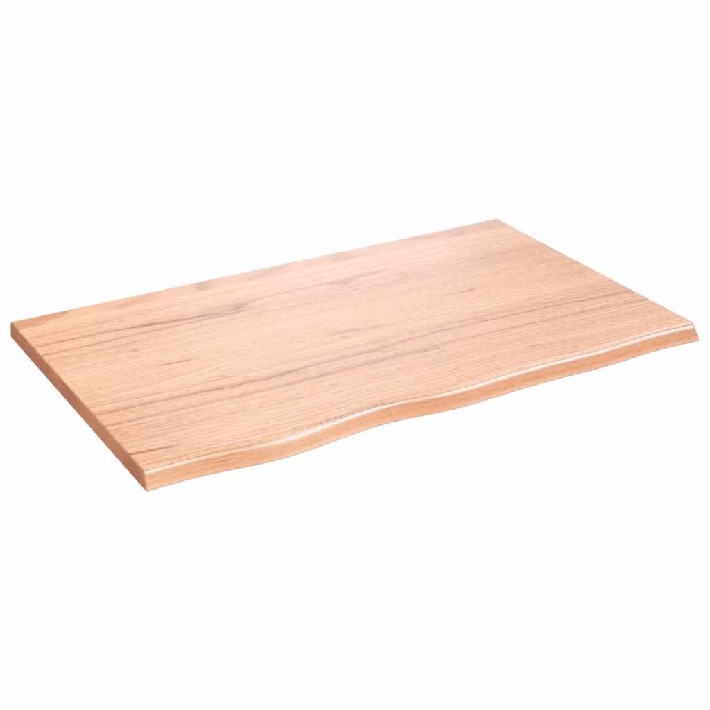 Piano Bagno Marrone Chiaro 80x50x2 cm Legno Massello Trattato