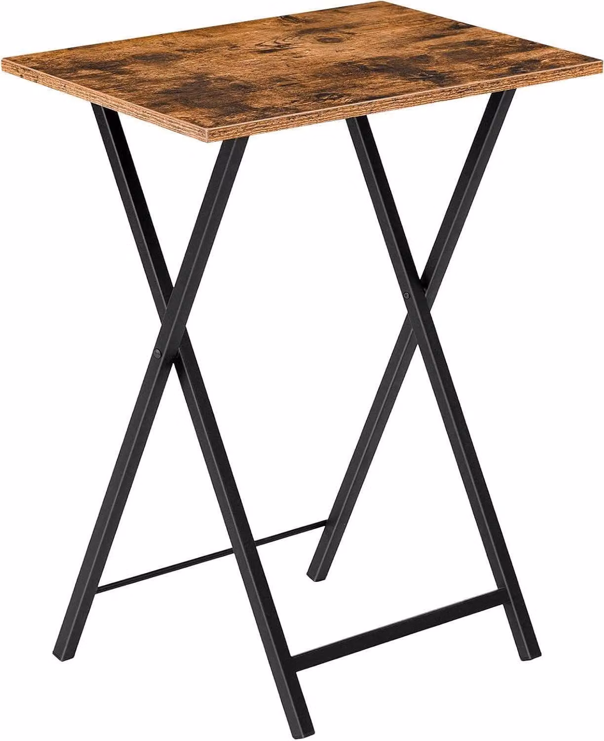HOOBRO tavolino pieghevole stile industriale marrone scuro-nero