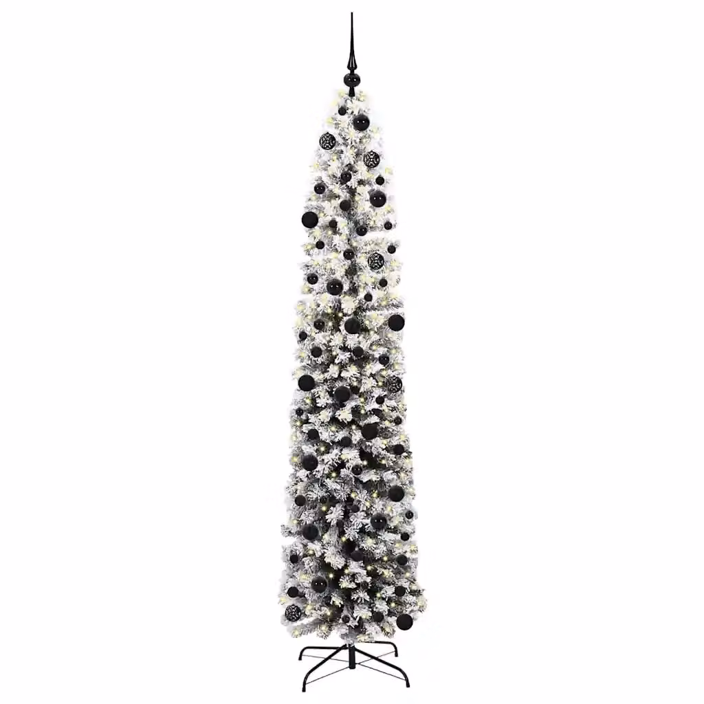 Albero di Natale artificiale moderno vidaXL verde con 300 LED luce bianca calda, Altezza: 240 cm – 2